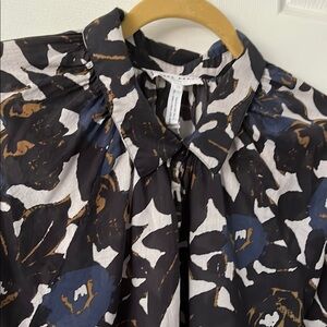 Apiece Apart Blue,brown and white floral print oversized 10